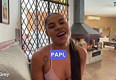 WOW! Petite Latina Teen Gags on Extreme Sloppy Deepthroat POV Blowjob!