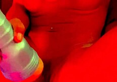 shemale bya lessa strokes big cock to bareback cumshot