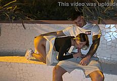 stranger spots blonde's no-panties seaside stroll