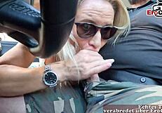 skinny german blonde milf picked up for erotic user date car interview pov outdoor pickup