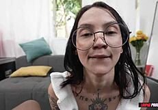 skinny brazilian latina takes huge cock in ass and mouth