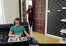 Lily Lane Catches Stepson Jerking Off to Stepmom Curves Hard?