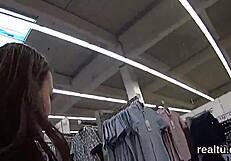 Luscious Czech teen stripped teased and pov nailed in hypermarket