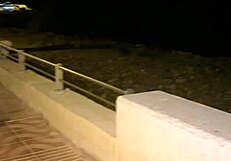 stranger spots blonde's no-panties seaside stroll