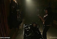 Bound Shemale Dominates New Employee Anal Fuck!