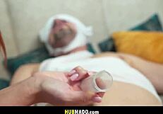 Sneaky Redhead Nurse Rides Monster Cock in Hospital