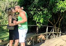 Fucking HARD Behind Trees with Monster BBC in Public Park