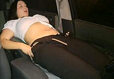 Security catches wet girl masturbating in car