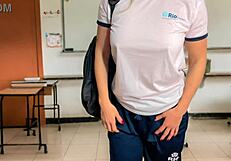 leaked college student flashes ass for teacher's bareback outdoor cock