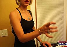 Blonde Neighbor Raelyn Deepthroats Swallows Cum Before Doggystyle Pounding