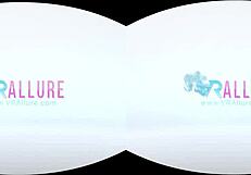 vrallure brunette bombshell teases with big tits solo toy play in voyeur pov you just watch helplessly