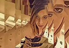 Hot shemale rips clothes in bathroom strip tease fury