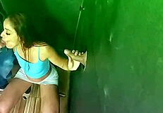 oh man my wife took a stranger's load deep in swingers glory hole mess