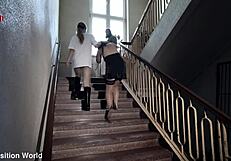 submissive lazy cleaning slut endures rough bdsm spanking humiliation and wet ass training