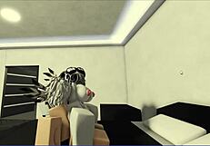 slut bends over for hard cock pounding in roblox face sitting cum