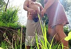 Mature BBW Milf Sucks Cock Deep Outdoors Before Rough Pussy Pounding