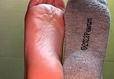 White Girl Teases with Socks and Toes in Cash Feet Fetish Session