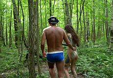 almost busted forest blowjob ending in hot facial??