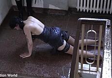 submissive lazy cleaning slut endures rough bdsm spanking humiliation and wet ass training