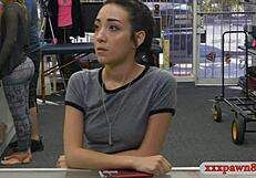 Tight babe pawns her pussy then gets smashed by monster cock at pawnshop