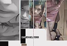 Hot shemale rips clothes in bathroom strip tease fury