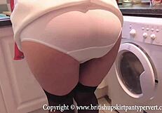 British Rosemary's kitchen assfucking ends in hot ass to mouth cumshot