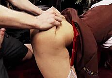 Queen of hearts in lingerie stockings begs for blowjob cowgirl ride and huge cock cumshot