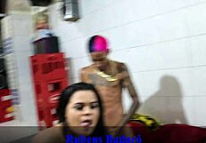 My half-sister bent over big cock ride ends in condom cumshot