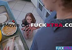 madi collins craves that big chocolate cock pounding her kitchen tight