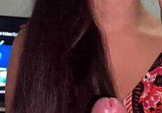 brunette amateur in pink outfit strokes wellington prado's monster cock with tasty handjob new zealand couple big dick action