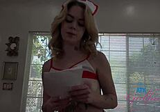 nurse sage fox footjobs patient cock pov