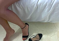 sexy latina secretary rides boss cock in high heels