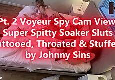 Tattooed goth sluts spied throated stuffed squirting on hidden cam