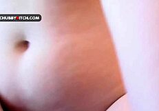 Chubby girl dances seductively touching her curves slowly