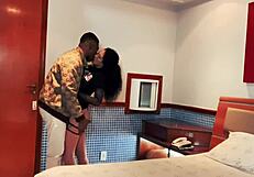 Facing Monster Latina Cock in Intense Blowjob