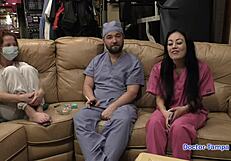 dr tampa performs fetish procedure on pierced blaire celeste's shaved pussy backstage