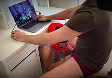 Ginger teases with mouth while gaming dota 2