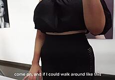 horny brunette employee bends for boss's monster cock pounding