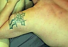 guy laps her gaping ass pussy from behind