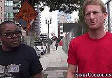 i'm givin this old guy a interracial bj with his monster cock humiliatin him good!!