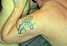 guy laps her gaping ass pussy from behind