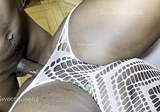 she cums real hard then i blast massive jizz on her chubby face after doggy