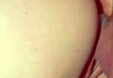 Semen drips continuously between her tight pussy lips