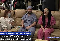 dr tampa performs fetish procedure on pierced blaire celeste's shaved pussy backstage