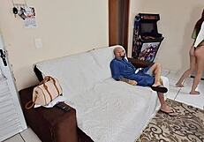 Blindfolded wife tricked into fucking my friend while husband watches submissively