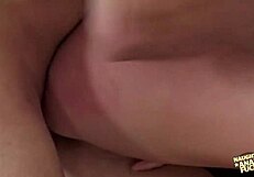 Slutty Brunette Fingers Pussy While Monster Cock Drills Her Tight Ass Anally