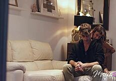 Neighbord begs turn off music but ends doggystyle cum squirt