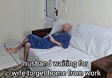 Blindfolded wife tricked into fucking my friend while husband watches submissively