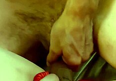 French slut in black tight satin dress red lingerie bra bow thong rims and blows pov