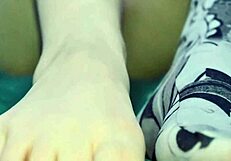 you creep into stepsis room at night stroking to her soft toes and tight holes